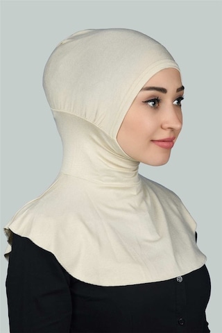 Altobeh Kadın Tesettür Pratik Boyunluklu Hijab - Sporcu Bone Krem