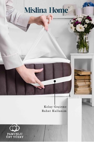 Terry Cotton Pamuklu Sıvı Geçirmez Köşe Lastikli Ped Tek - Çift Kişilik Çocuk Yatak Koruyucu Alezi Beyaz