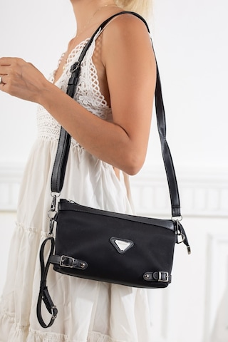 Saten Görünümlü Uzun Kısa Askılı Siyah Kadın Portföy Çanta 1893 Kadın