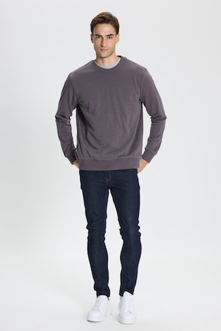 George Henry Standart Fit Normal Kesim Pamuklu Bisiklet Yaka Sweatshirt Koyu Gri