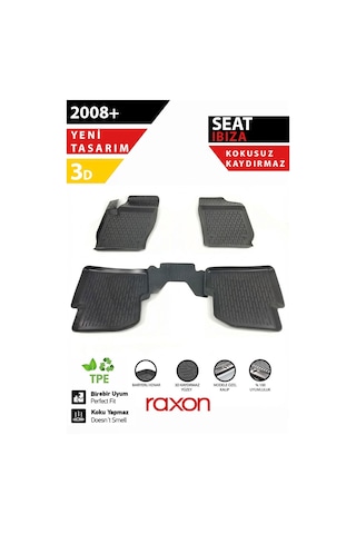 Seat Ibiza 2008+ 3d Havuzlu Paspas 5 Parça Tam Uyumlu, Su Geçirmez