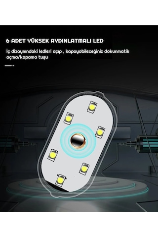Hubstein Dokunmatik Sensörlü Mini 6 Led Lamba Usb Şarj Edilebilir