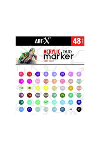 Artx Acrilic Marker Duo 48'li Akrilik Kalem Seti Renkli