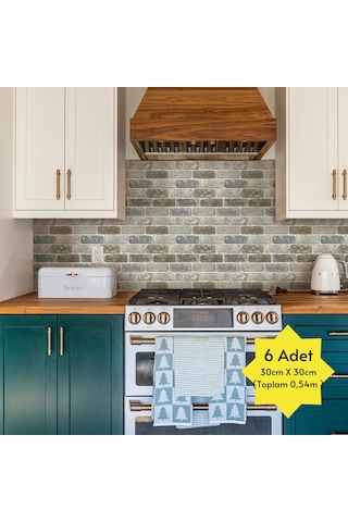 Technosmart 30x30cm 6adet 3d Kendinden Yapışkanlı Duvar Kağıdı Kaplama Mutfak Banyo 1paket 0,54 M2