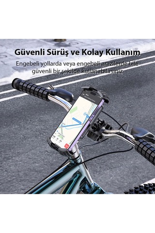 Borofone Bh105 Crown Gidon Bağlantılı Bisiklet Ve Motosiklet Telefon Tutucu Sıyah Çok Renkli