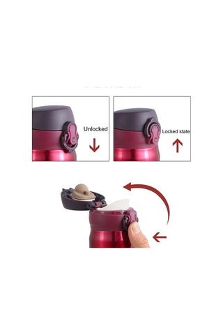 Ebitda 450ml Yaratıcı Paslanmaz Çelik Vakum Şişe, Sızdırmaz, Isı Koruma, Taşınabilir Matara Kırmızı