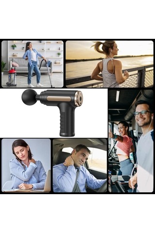 Wondernest Masaj Tabancası, Rob, Lichen Kas Rahatlatan Fitness Fasya Boyun Ağrısı Gevşetici Siyah