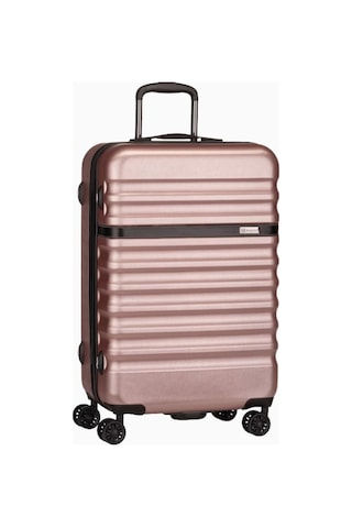 Buratti Bugattı Trolley Corium Sert Kapaklı M Bavul, 4 Tekerlekli, Dayanıklı Polikarbonat Malzeme Pembe