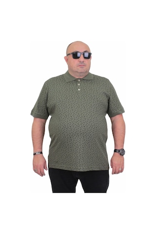 Starbattal Erkek Büyük Beden Polo Yaka Tişört Leaf 24457 Hakı-Hakı Haki