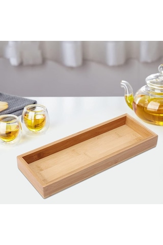 Servis Tepsisi, Japon Tarzı Masif Bambu Servis Tepsisi Meyve Çayı Kahvaltı Servis Tepsisi Ev, Parti, Restoran İçin Küçük Eşyaları Düzenleyin