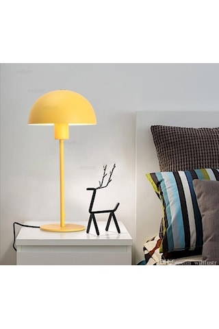 Mylights 20 Cm Baslıklı Masa Abajur Gece Lambası Yatak Odası Genc Odası Lambası Sarı Okuma Lambası Masa Lambası Gece Lambası