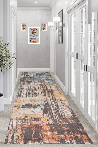 Eliana Home Dijital Baskı Yıkanabilir Kaymaz Taban Salon Halısı Ve Yolluk Rvg0965-fnl214 Kahverengi
