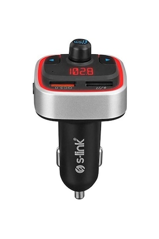 S-link Sl-bt401 Rgb Bluetooth V5.0 Led Ekran Tf Kart 64g Max Çift Usb Qc3.0+5v/2.4a Hızlı Şarjlı Fm Transmitter