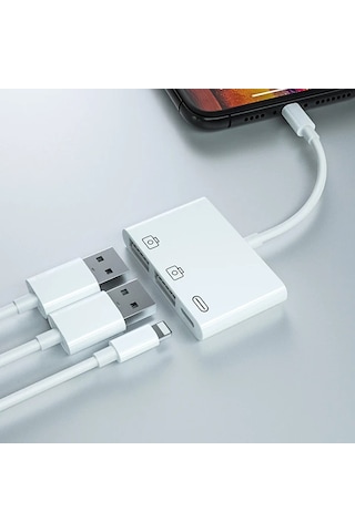 Northcity 3'ü 1 Arada Lightning Usb Kamera Kart Okuyucu Apple Uyumlu iPhone/Apple Uyumlu iPad Uyumlu Apple Uyumlu iOS 13+
