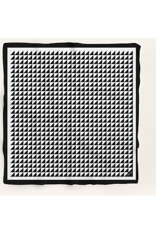 Piramit Doku Desen 90x90cm Eşarp/fular Siyah