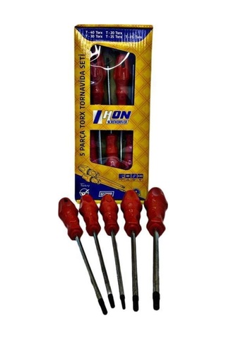 Hon 5 Parça Torx Tornavida Seti T15 T20 T25 T30 T40 Montaj Takımı El Aleti Ustalar İçin