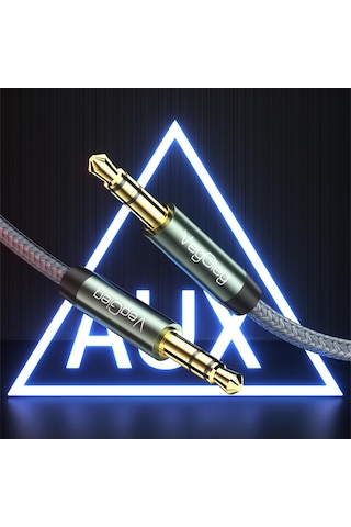 Veggieg 3.5mm Jack Trs Hi-fi Örgülü Aux Ses Kablosu 3 Metre