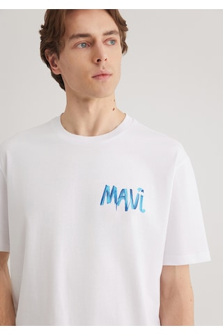 Mavi - Mavi Baskılı Beyaz Tişört 0612468-620 Beyaz