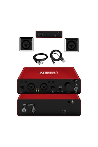 Glx-800rd Üst Segment Usb Stüdyo Ses Kartı 2 Giriş 2 Çıkış 24bit/192khz