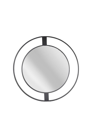 Metal Çerçeveli Modern Duvar Aynası Siyah