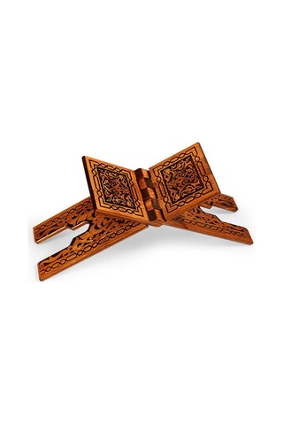 Selçuklu Ahşap Yakma Desenli Rahle 55X18.5 Cm