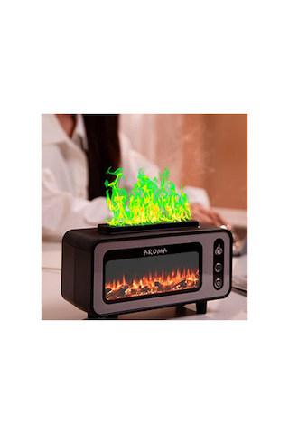 Retro Şömine Görünüm Oda Hava Nemlendirici Buhar Makinesi Aroma Terapi Difüzör 200 Ml Humidifier