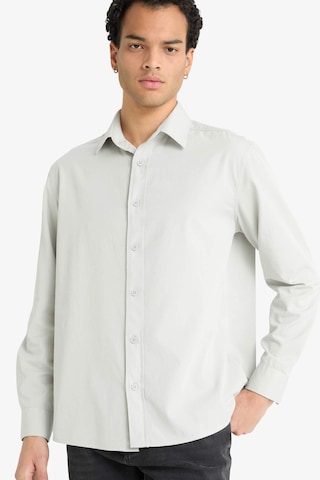 Defacto Regular Fit Polo Yaka Dokuma Uzun Kollu Gömlek F6341ax25augr184 Gri