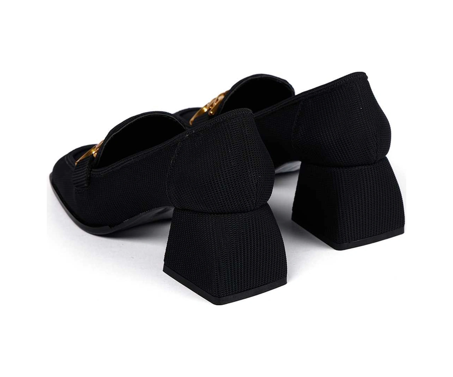 Bestello Tokalı Neolit Taban Kalın Topuklu 281-351 Kadın Ayakkabı Siyah