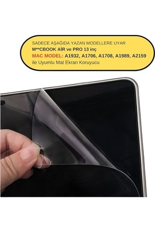 Ekran Air Pro 13 Inç Parlamaz A1708 A1706 A1989 A2159 A1932 İle Uyumlu Şeffaf
