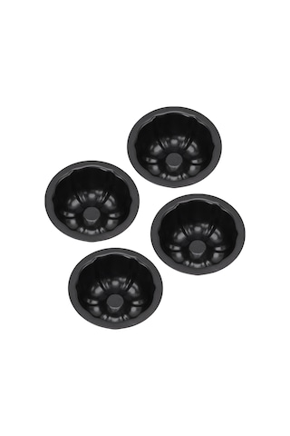 Shineyee 4 Adet 4 İnç Çelik Puding Kalıbı, Anti Yapışkan Kaplama, Profesyonel Fırın, Tatlı/mousse/çikolata Hazırlama, Ev Ve Pastane Kullanıma Uygun Diğer