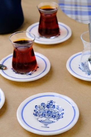 Tabak Evi Fulya Antik Çay Bardak Takımı 6 Kişilik 12 Parça Çok Renkli