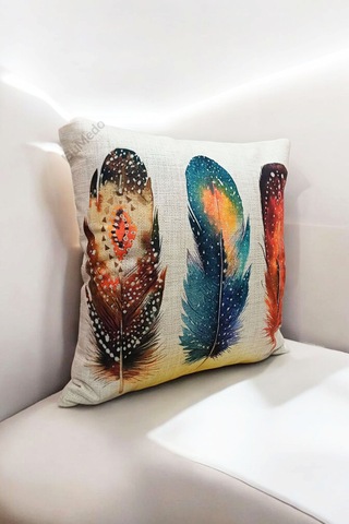 Modern Tarz Dijital Baskılı 4 Lü Dekoratif Kırlent Kılıfı Seti 43x43 Cm Şık Ve Renkli Tasarımlar Krem - Bej