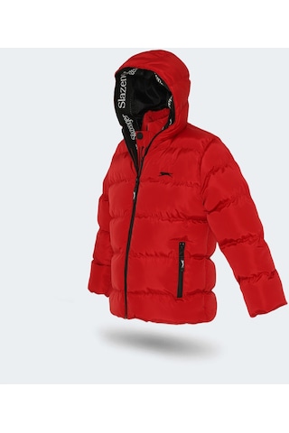 Slazenger NEONS Çocuk Kapüşonlu Şişme Kırmızı Mont & Kaban