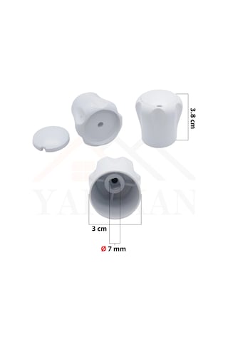 Vidalı 7 Mm - 5 Ad. Radyatör Vanası Başlığı - Geniş Tip Petek Vana Kapağı - Petek Musluk Kafası