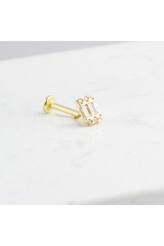 Glorria Altın Baget Tragus Piercing Altın