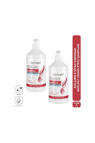 Dermokil Kolajen & Siyah Sarımsak Uzama Etkili Şampuan 1 Litre X 2 Adet Tüm Saç Tipleri