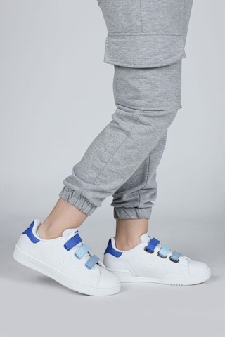 Jump 30110 Cırtlı Üniseks Çocuk Sneaker Günlük Spor Ayakkabı Beyaz Saks Mavi Beyaz Saks Mavi