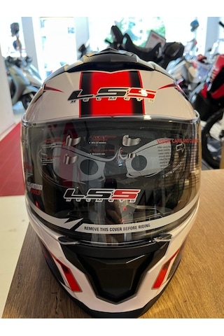 Ls5 Çene Açılır Motosiklet Kaskı Beyaz - Kırmızı - Mavi