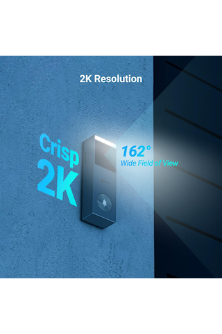 Ezviz Hp3 Pro 3mp 2k Kablosuz Görüntülü Kapı Zili, Bataryalı, Güneş Paneli Dahil, İnsan Algılama, Çift Yönlü Konuşma