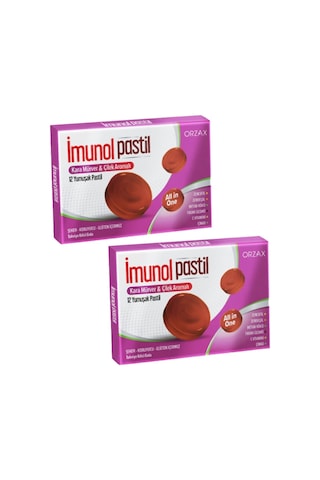 Orzax İmunol Karamürver & Çilek Aromalı 2 x 12 Pastil
