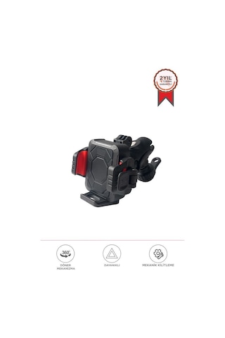 Torima Jx-063 Siyah Plastik Motosiklet Sabitleyici 360 Döner Telefon Tutucu Siyah