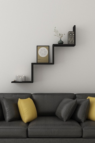 Moonlife Dart Duvar Rafı Siyah Siyah