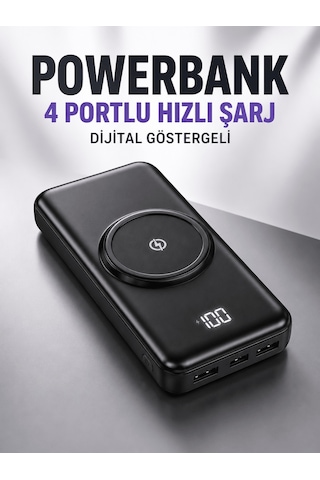 10.000 Mah Powerbank 4 Portlu Hızlı Şarj Dijital Göstergeli Diğer 32193120