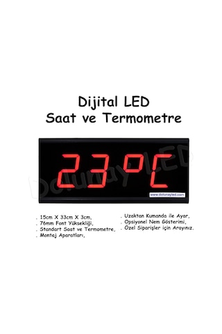Dijital Led Saat Termometre 76Mm (550331755) Çok Renkli
