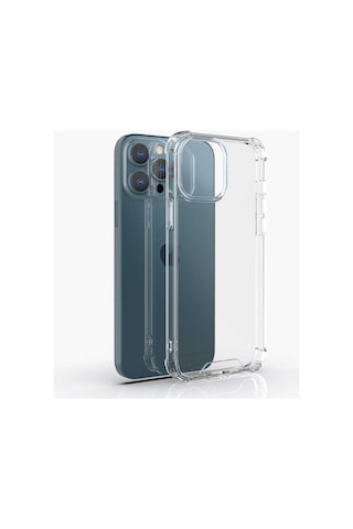 iPhone Uyumlu 13 Pro Max Köşe Korumalı Darbe Emici Şeffaf Silikon Telefon Kılıfı Kapak