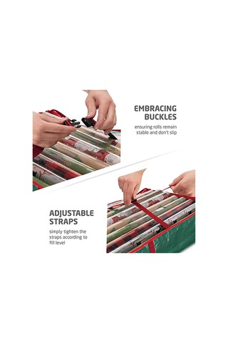 Geekyou Noel Paket Kağıdı Depolama Kutusu - Su Geçirmez Pe Malzeme, Ayarlanabilir Kemer Ve Pencereli Cep, Yatak Altı Saklama, Hediyelik Kağıt Ve Dekorasyonları Düzenle Yeşil