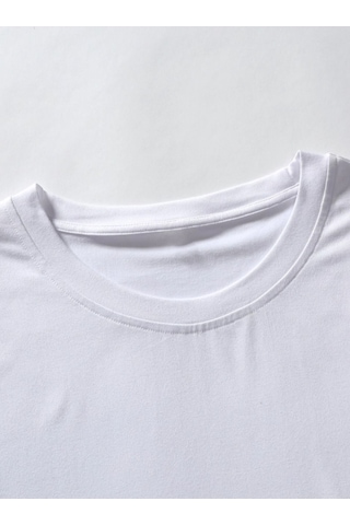 Altamira Erkek Beyaz Brooklyn 63 Baskılı Şort T-shirt Takım 001