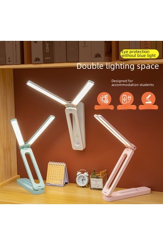 Yunboo Beyaz Çift Işık Göz Korumalı Çalışma Lambası - Üniversite Yatak Odası Ofis Masaüstü İçin Çok Amaçlı Klipsli Taşınabilir Sadece Şarjlı Kullanim Diğer