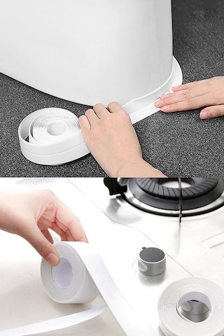 Sızdırmazlık Bandı Banyo Mutfak Lavabo Küvet Duş Teknesi Su Geçirmez Kenar Bant (320 Cm)