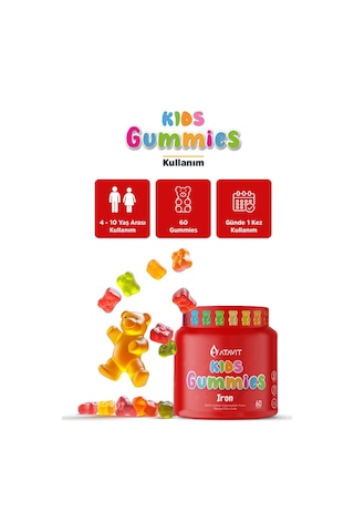 Gummies Demir Iron Kıds 60 Çiğnenebilir Form